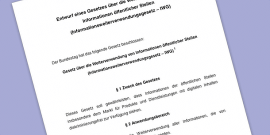 Open Data Gesetzentwurf des BMWi