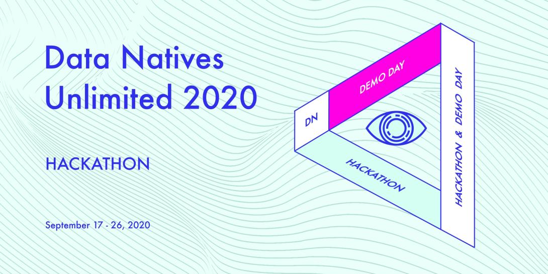 Logo und Schriftzug der Veranstaltung „Data Natives Unlimited 2020 Hackathon“